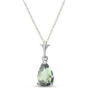 Green Amethyst Katrina Belle Pendant Necklace in 9ct White Gold