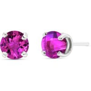 Pink Topaz Novara Stud Earrings in 9ct White Gold