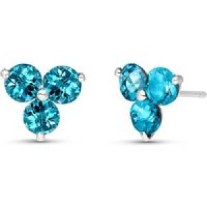 Blue Topaz Celia Stud Earrings in 9ct White Gold