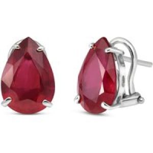 Ruby Alanna Pear Drop Stud Earrings in 9ct White Gold