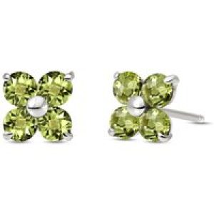 Peridot Eden Stud Earrings in 9ct White Gold