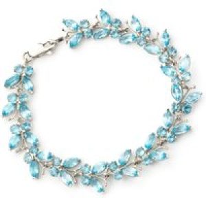 Blue Topaz Mariah Signature Butterfly Bracelet in 9ct White Gold