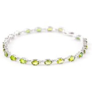 Peridot Stella Infinite Tennis Bracelet in 9ct White Gold