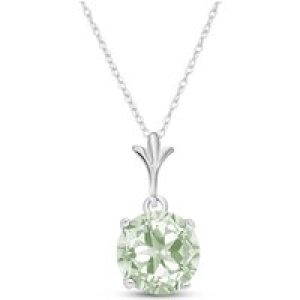 Green Amethyst Lavinia Drop Pendant Necklace in 9ct White Gold