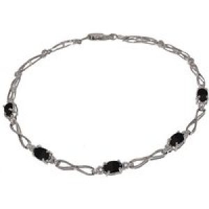 Sapphire & Diamond Evert Tennis Bracelet in 9ct White Gold