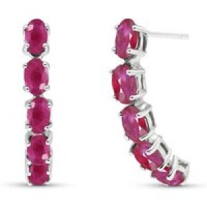 Ruby Delia Stud Drop Earrings in 9ct White Gold
