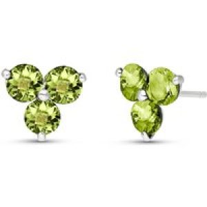 Peridot Celia Stud Earrings in 9ct White Gold