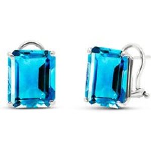 Blue Topaz Ebony Classic Stud Earrings in 9ct White Gold
