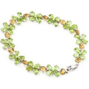 Peridot & Citrine Mariah Signature Blossom Bracelet in 9ct White Gold