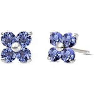 Tanzanite Eden Stud Earrings in 9ct White Gold