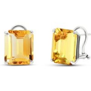 Citrine Ebony Classic Stud Earrings in 9ct White Gold