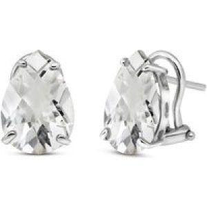 White Topaz Alanna Pear Drop Stud Earrings in 9ct White Gold
