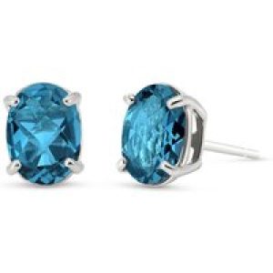 Blue Topaz Barcelona Stud Earrings in 9ct White Gold