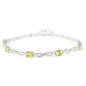 Peridot & Diamond Evert Tennis Bracelet in 9ct White Gold