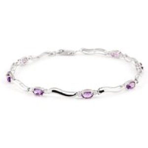 Amethyst & Diamond Bryony Wave Tennis Bracelet in 9ct White Gold