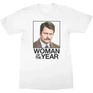 Parks And Recreation Funny TV Ron Swanson Woman Of The Year Men T Shirt