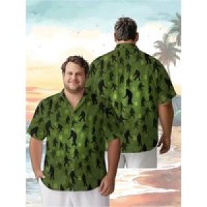 Men’s Plus Size Hawaiian Shirts Gorilla Pattern,Unisex Baggy Aloha Shirts,Alternative Clothing