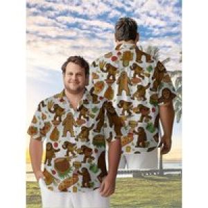 Men’s Plus Size Hawaiian Shirts Gorilla Pattern,New Summer Fashion Tops,Hip Hop Streetwear