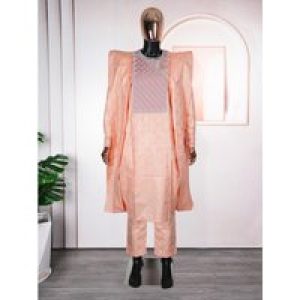 African Men’s Casual Banquet Suit Cross-Border Hot-Selling Popular Long Robe Three-Piece Set