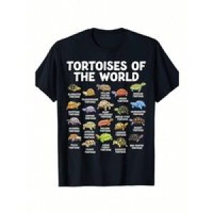 Men’s Tortoises of the World Graphic Tee – 100% Cotton, Breathable