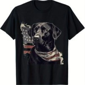 American USA Flag Lab Owner Black Labrador Retriever T-Shirt