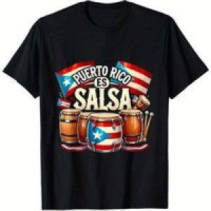 [1pc Boricua T-Shirt] 100% Cotton Boricua Puerto Rican Pride T-Shirt, Single Side Printed, Black Short Sleeve