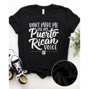 [Cotton Flag Print Tee] 100% Cotton Puerto Rico Flag Print T-Shirt – Round Neck High Street Casual Men’s Short Sleeve – 1 pcs