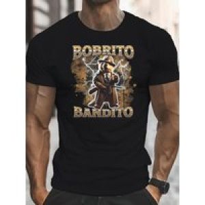 Bobrito Bandito Funny Graphic T-Shirt – Vintage Style, Men’S Summer Casual Tee, Italian Brainrot Theme