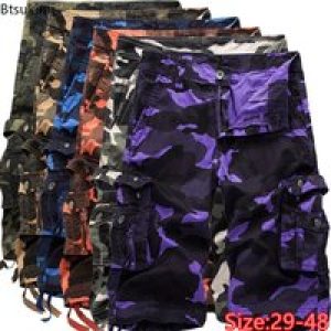 2025Summer Camouflage Cargo Shorts Trend Multi-pocket Baggy Pants Casual Streetwear Cotton Work Pants Hip Hop Beach Shorts Homme