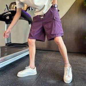 Shorts Man Clothing 2025 Summer Fashion Side Pockets Quick Dry Cargo Shorts For Men All Match Knee Length Straight Men’s Shorts
