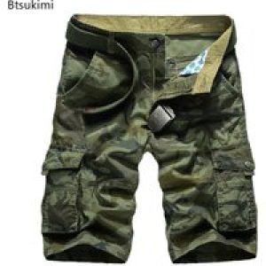 Fashion New Camouflage Cargo Pants for Men 2025 Summer Cotton Casual Loose Work Shorts Men’s Outdoor Sport Multi-pocket Overalls