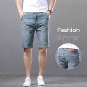 New Summer Fashion Denim Shorts Men Vintage Classic Straight Casual Business Short Jeans Cotton Stretch Washed Men’s Shorts