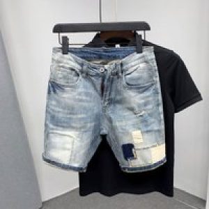 Straight Male Denim Shorts Ripped Jorts Distressed Retro Baggy Men’s Short Jeans Pants Fitted Designer Y2k With Vintage Xl
