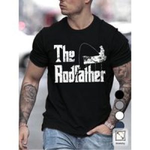 [Modern Fashion, The Rodfather] Modern Fashion Men’s “The Rodfather” Graphic T-Shirt | Olive Green, Short Sleeve, Round Neck