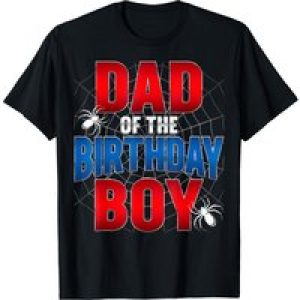 Dad Of The Birthday Boy Shirt Matching Family Spider Web T-Shirt