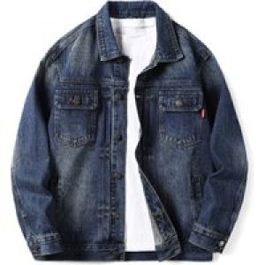 American Vintage Men’s Denim Jacket 2025 Spring/Autumn Wrinkled Washed Loose Casual Workwear Denim Coats Plus Size 4XL Retro