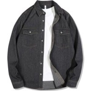 2025 Spring Autumn New Arrival Men’s American Vintage Washed Denim Shirt – Workwear Casual Long Sleeve Shirt Jacket
