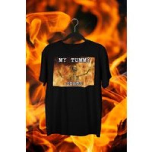 My Tummy Hurts Skeleton Funny T Shirt Ironic Meme Constipated Constipation Ache Stomach Gag IBS