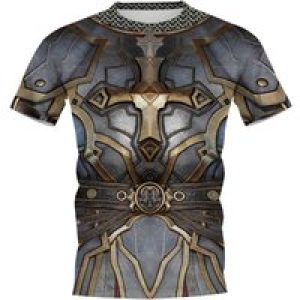 Medieval Armor 3D Printed Warrior Cosplay Men’s Summer Vintage Crewneck Short Sleeve Hip Hop Kids Street Fun Casual T-shirt Top