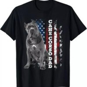Cane Corso Dad_ Dog Owner Italian Mastiff USA American Flag T Shirt