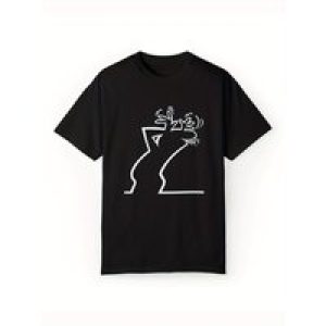 Casual Outings | Men’s Casual Cotton T-Shirt with Cartoon Animal Print – Short Sleeve, Crew Neck