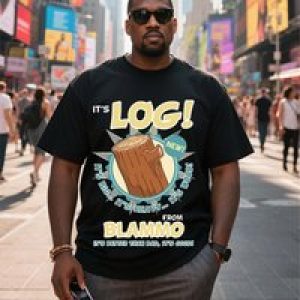 Plus Size Black Short Sleeve T-Shirt with Log Pattern Suitable for Outdoor Leisure Wear in Summer