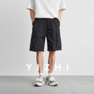 Summer Solid Color Work Pocket Pants 2025 New Fashion Breathable Thin Casual Shorts Large Size Men’s Five-point Pants