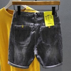 Summer New Men’s Solid Color Washed Old Denim Shorts American Retro Fashion Trend Simple Loose Breathable Casual Men’s Bottoms