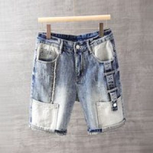 Men’s Short Jeans Pants with Pockets Washing Blue Male Denim Shorts Sale Korean Fashion Jorts Thin Summer Streetwear Original Xl