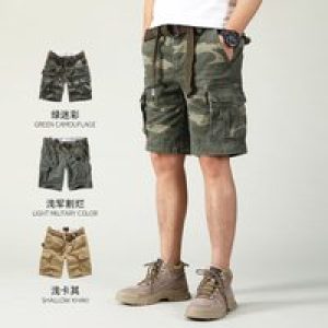 Summer Men’s Loose Camouflage Workwear Shorts Youth Straight Loose Big Pocket Five Point Pants