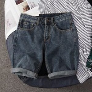 2025 Summer Thin Men’s Light-Colored Denim Shorts Casual Retro Harajuku Fashion Trend Street Slim Fit All-Match Men’s Bottoms