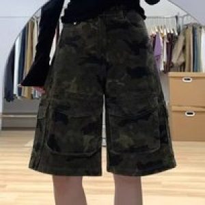 2025 Summer New Men’s Camouflage Work Shorts American Retro Fashion Trend Street Hip-Hop Loose Breathable Niche Men’s Bottoms