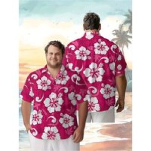 Men’s Plus Size Hawaiian Shirts Tropical Flowers Pattern,Unisex Baggy Aloha Shirts,summer Alternative Clothing