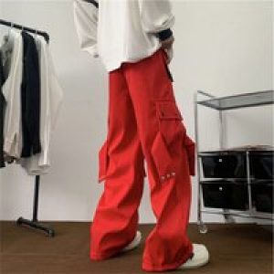 2025 New Men’s Summer Paratrooper Functional Mountaineering Work Pants Solid Color Fashion Loose And Versatile